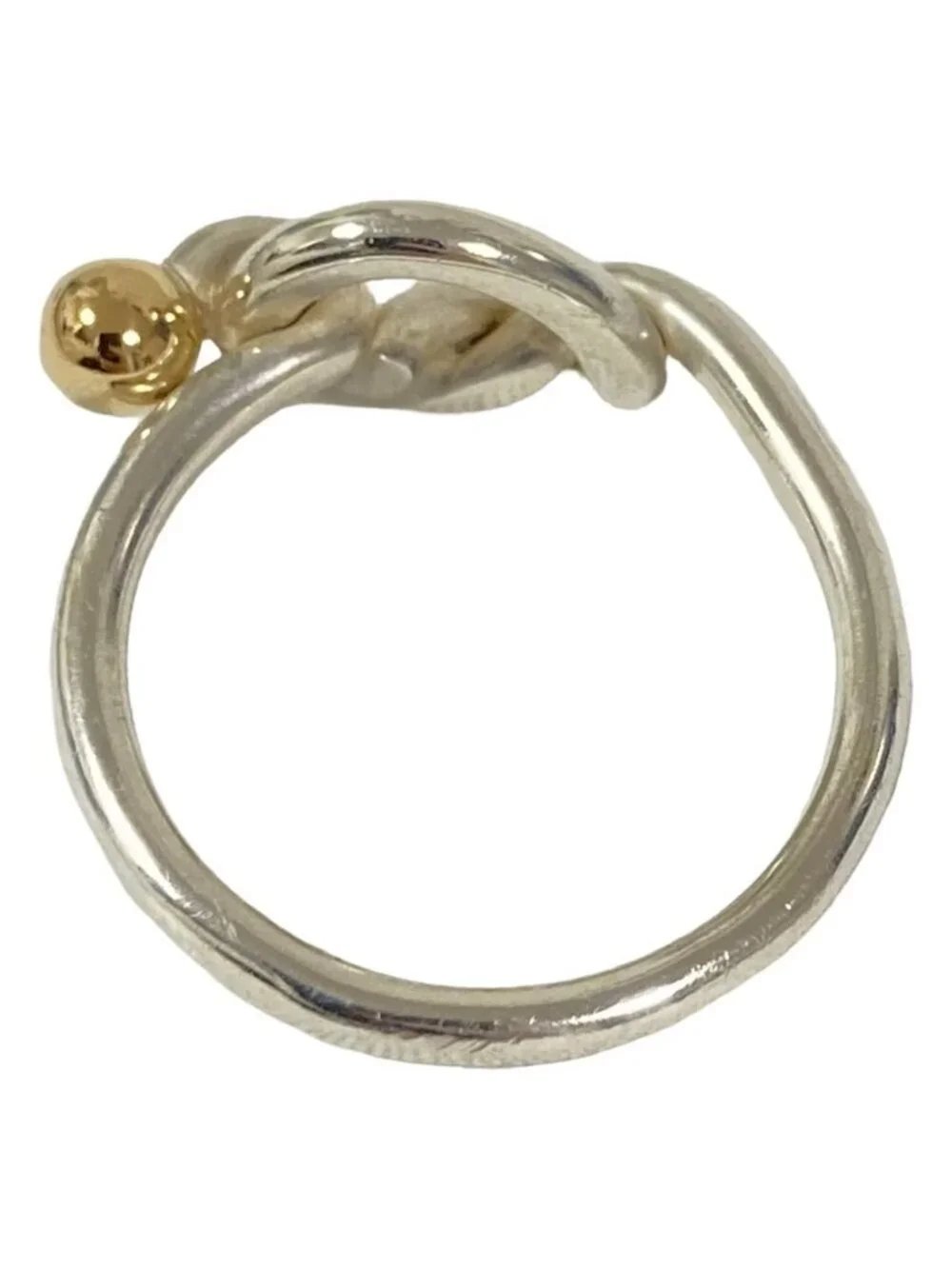 Tiffany & Co Vintage Hook &eye Love Knotring Ring 925 750 to Issue Silver Second